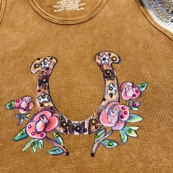 Jack Flash Tees, Lucky Horseshoe bling tank top - Picture 2 of 3